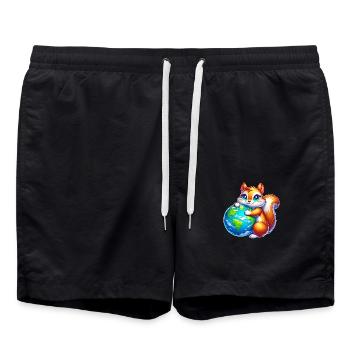 Squirrel for Earth Environmental Protection Nature Conservation - Swim Trunks - black - Front - AI Model Male 185 light (185cm)