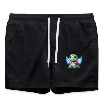 Tortue ange avec ailes et halo - Short de bain - noir - Devant - AI Model Male 185 light (185cm)