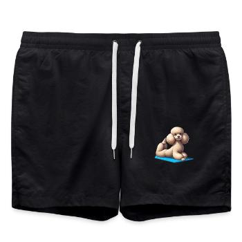 Gymnastique de yoga caniche chien - Short de bain - noir - Devant - AI Model Male 185 light (185cm)