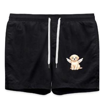 Labrador Dog Angel Black White Classic - Swim Trunks - black - Front - AI Model Male 185 light (185cm)