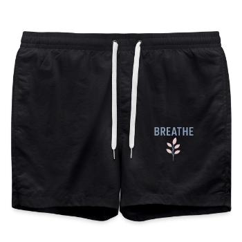 Design pastel minimaliste avec plante – repos - Short de bain - noir - Devant - AI Model Male 185 light (185cm)