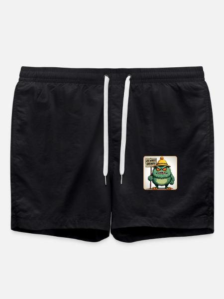 Bad-tempered and grumpy little man - Swim Trunks - black
