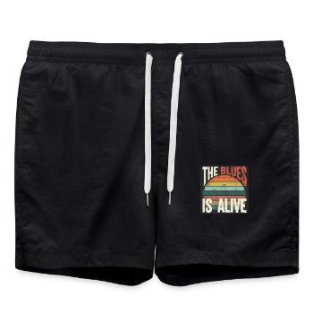 The Blues Lives Un design de blues vintage pour les fans de blues - Short de bain - noir - Devant - AI Model Male 185 light (185cm)