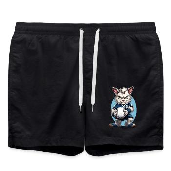 Chats de rugby - Short de bain - noir - Devant - AI Model Male 185 light (185cm)