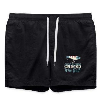 Dire de pêche aux carnassiers - Pêcheur sportif - Wobbler - Short de bain - noir - Devant - AI Model Male 185 light (185cm)