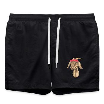 Chèvre avec Bandana - Short de bain - noir - Devant - AI Model Male 185 light (185cm)