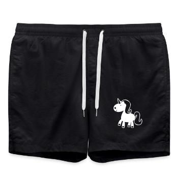 Cheval de licorne pour enfants - Short de bain - noir - Devant - AI Model Male 185 light (185cm)