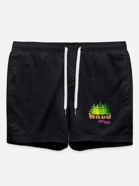 wald statt ritalin forest Sprüche Motivation - Badeshorts - Schwarz