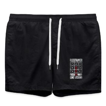 Elektriker Finden Immer Eine Lösung - Badeshorts - Schwarz - Vorne - AI Model Male 185 light (185cm)