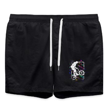BMX Vélo / BMX Bike / BMX Freestyle - Short de bain - noir - Devant - AI Model Male 185 light (185cm)