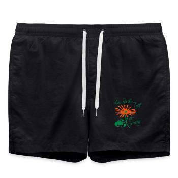 die beste Zeit ist jetzt - Badeshorts - Schwarz - Vorne - AI Model Male 185 light (185cm)