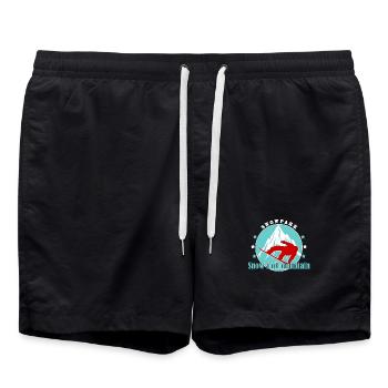 Montagne et Ski Alpin Illustration - Short de bain - noir - Devant - AI Model Male 185 light (185cm)