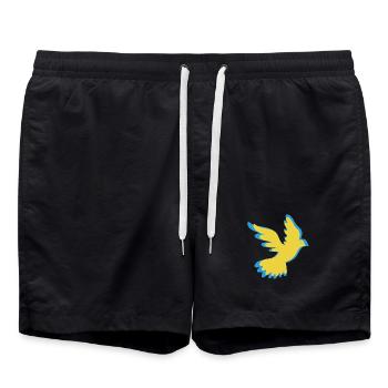 Ukraine Friedenstaube - Badeshorts - Schwarz - Vorne - AI Model Male 185 light (185cm)