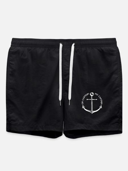 Oh Captain My Captain (dark) - Swim Trunks - black
