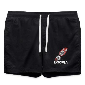 Bocciaspieler Bekleidung mit Boccia Kugeln Boccia - Badeshorts - Schwarz - Vorne - AI Model Male 185 light (185cm)