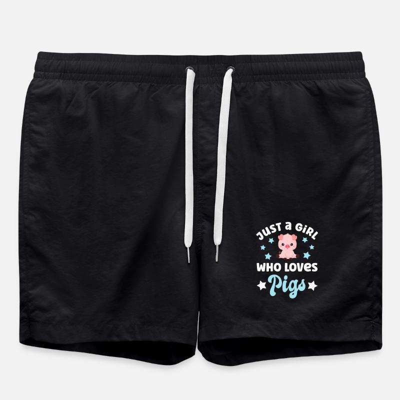 Pig Pigs - Swim Trunks - black