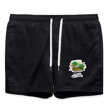 Turtles are Friends - Swim Trunks - black - Front - AI Model Male 185 light (185cm)