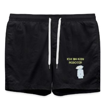 ich bin kein roboter - Badeshorts - Schwarz - Vorne - AI Model Male 185 light (185cm)