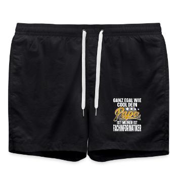 Fachinformatiker Papa Vater Vatertag Cooler Papa - Badeshorts - Schwarz - Vorne - AI Model Male 185 light (185cm)