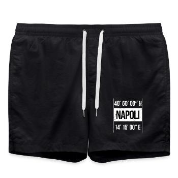 Coordonnées : Naples, Naples, Italie - Short de bain - noir - Devant - AI Model Male 185 light (185cm)