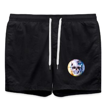 Crâne extravagant dans une couleur chatoyante colorée - Short de bain - noir - Devant - AI Model Male 185 light (185cm)