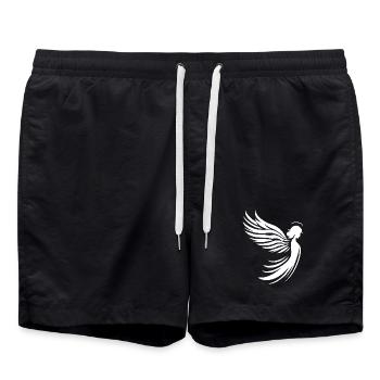 Un ange avec des ailes et une silhouette de halo - Short de bain - noir - Devant - AI Model Male 185 light (185cm)