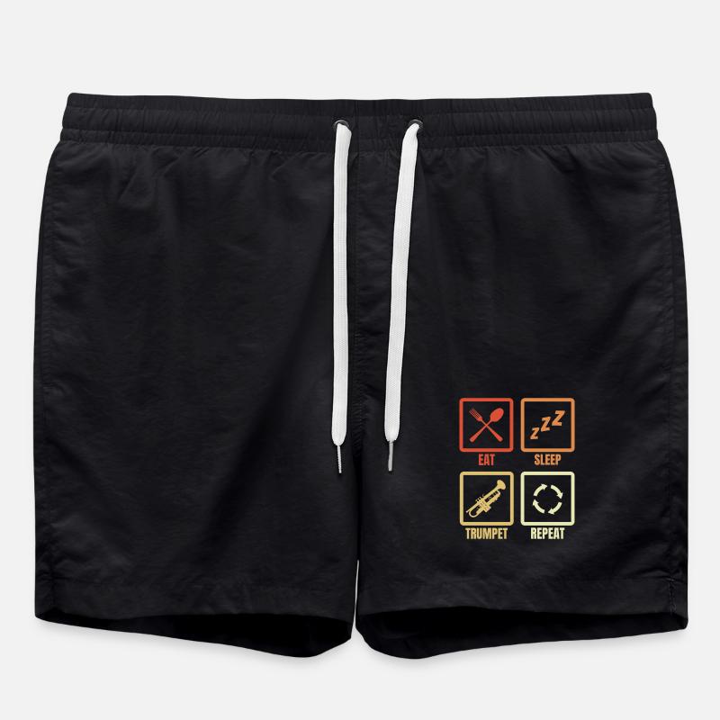 Eat Sleep Trumpet Repeat - Badeshorts - Schwarz