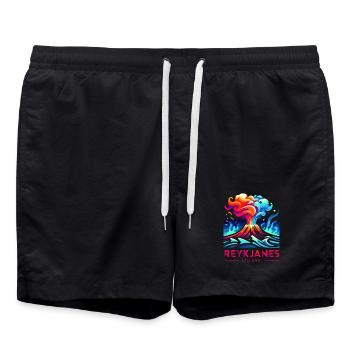 Vulkanausbruch von Reykjanes, Island - Badeshorts - Schwarz - Vorne - AI Model Male 185 light (185cm)