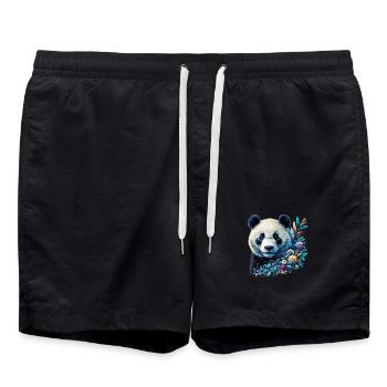 Panda - Badeshorts - Schwarz - Vorne - AI Model Male 185 light (185cm)