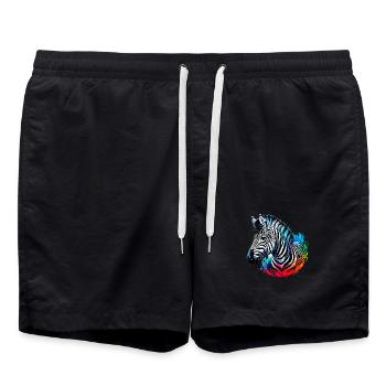 Zebra - Badeshorts - Schwarz - Vorne - AI Model Male 185 light (185cm)
