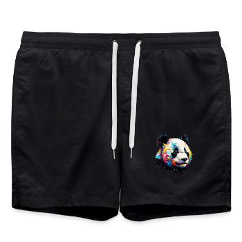 Panda - Badeshorts - Schwarz - Vorne - AI Model Male 185 light (185cm)