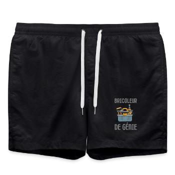 Bricoleur de génie fête des pères - Short de bain - noir - Devant - AI Model Male 185 light (185cm)