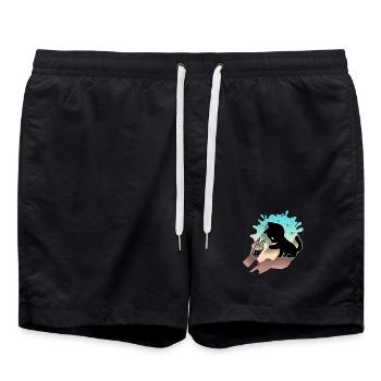 Kawaii Katze mit Bubble Tea Cute Sweet Kitty - Badeshorts - Schwarz - Vorne - AI Model Male 185 light (185cm)