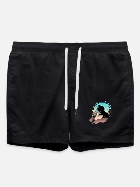 Kawaii-kissa ja kuplateetä söpö makea kissa - Uimashortsit - musta