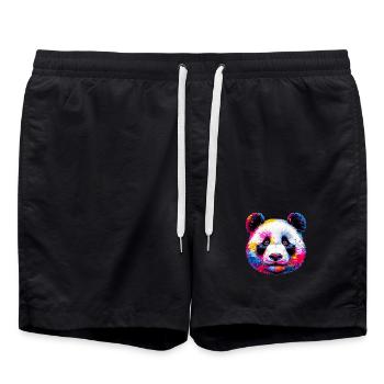 Panda - Badeshorts - Schwarz - Vorne - AI Model Male 185 light (185cm)