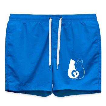 Liebevolle Katzen Silhouette Kunst - Badeshorts - Cobalt blue - Vorne
