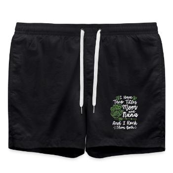 Muttertag für Mama und Oma - Badeshorts - Schwarz - Vorne - AI Model Male 185 light (185cm)