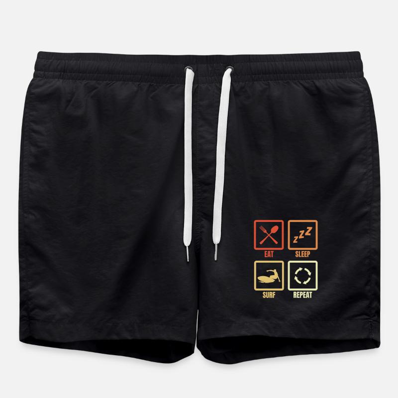 Manger Dormir Surfer Répéter - Short de bain - noir