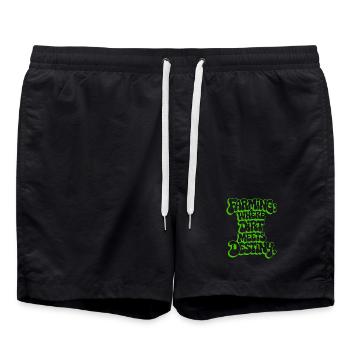 LANDWIRTSCHAFT: WO DRECK AUF SCHICKSAL TRIFFT - Badeshorts - Schwarz - Vorne - AI Model Male 185 light (185cm)