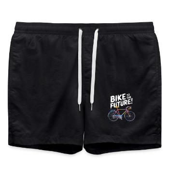 Futuristisches Fahrraddesign - Badeshorts - Schwarz - Vorne - AI Model Male 185 light (185cm)