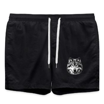 Wolf - Badeshorts - Schwarz - Vorne - AI Model Male 185 light (185cm)