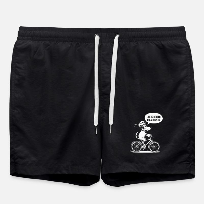 Bicycle Life Better Slogan Design - Short de bain - noir