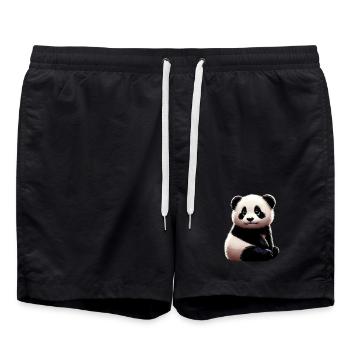 Panda - Badeshorts - Schwarz - Vorne - AI Model Male 185 light (185cm)