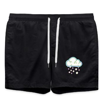nuage pastel et neige - Short de bain - noir - Devant - AI Model Male 185 light (185cm)