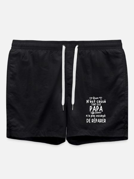 Humour Papa Répare - Short de bain - noir