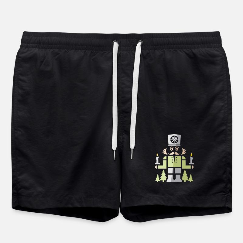 Nussknacker Bergmann – Erzgebirge Kunst Symbol - Badeshorts - Schwarz