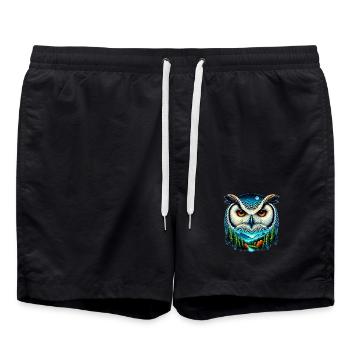 Hibou - Short de bain - noir - Devant - AI Model Male 185 light (185cm)