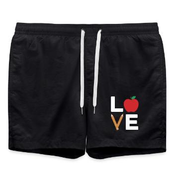 Typographie de l’Apple Pencil d’amour - Short de bain - noir - Devant - AI Model Male 185 light (185cm)