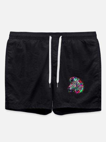 Zebra - Badeshorts - Schwarz