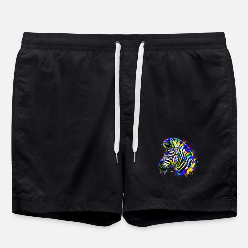 Zebra - Swim Trunks - black